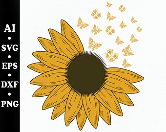 Sunflower svg. flower svg, Sunflower svg files, cricut sunflower, sunflower cut file. cut file cricut.