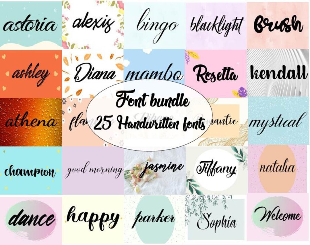 Font Bundle- 25 Fonts. Handwritten Font. Modern Font. Font for Cricut ...