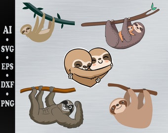 sloth svg, sloth bundle svg . sloth cut file. sloth clipart. . baby sloth.