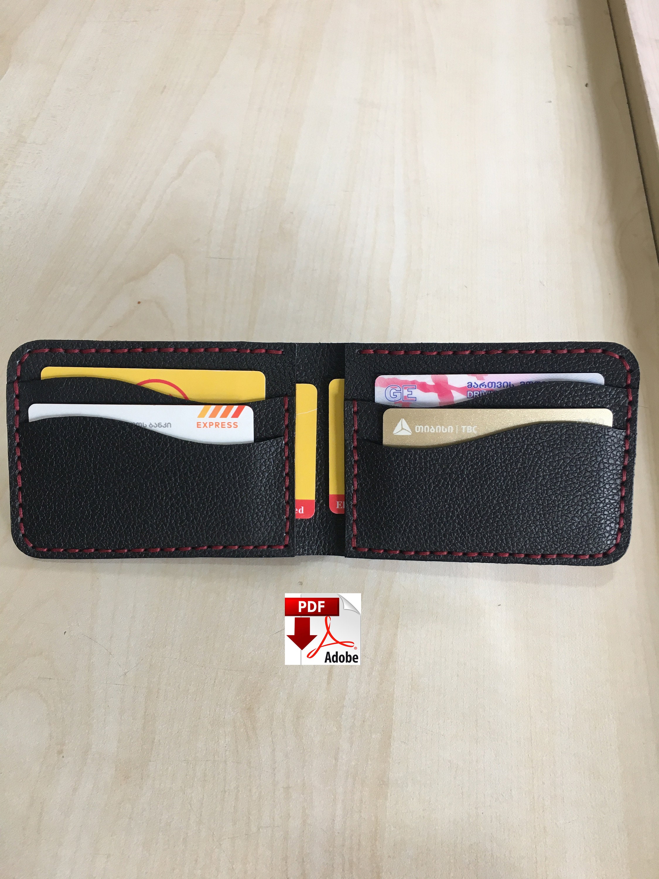 Wallet Pattern PDF, Wallet Template, Leather PDF, Minimalist Wallet ...