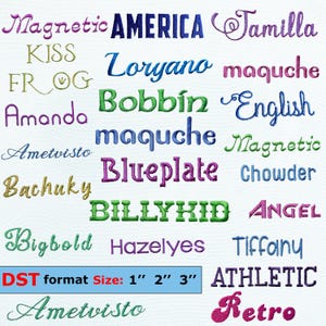DST Embroidery Fonts. 20 Embroidery Fonts. Embrilliance DST fonts,Alphabet Embroidery Design.Machine Embroidery Font. Digital download.
