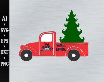 Chrismas truck svg. truck svg.  Chrismas truck vector.