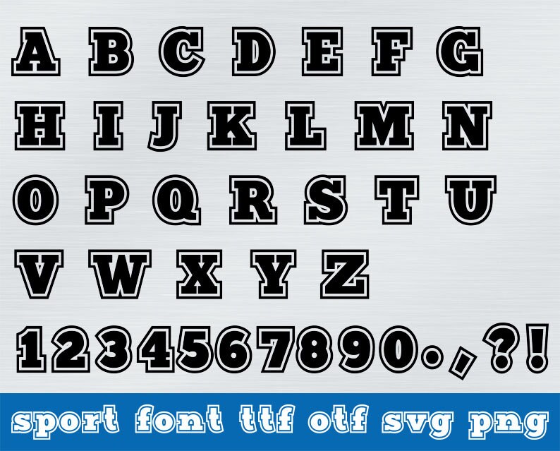 Varsity Font. Sport SVG Font. College Font. Font for Cricut. Silhouette ...