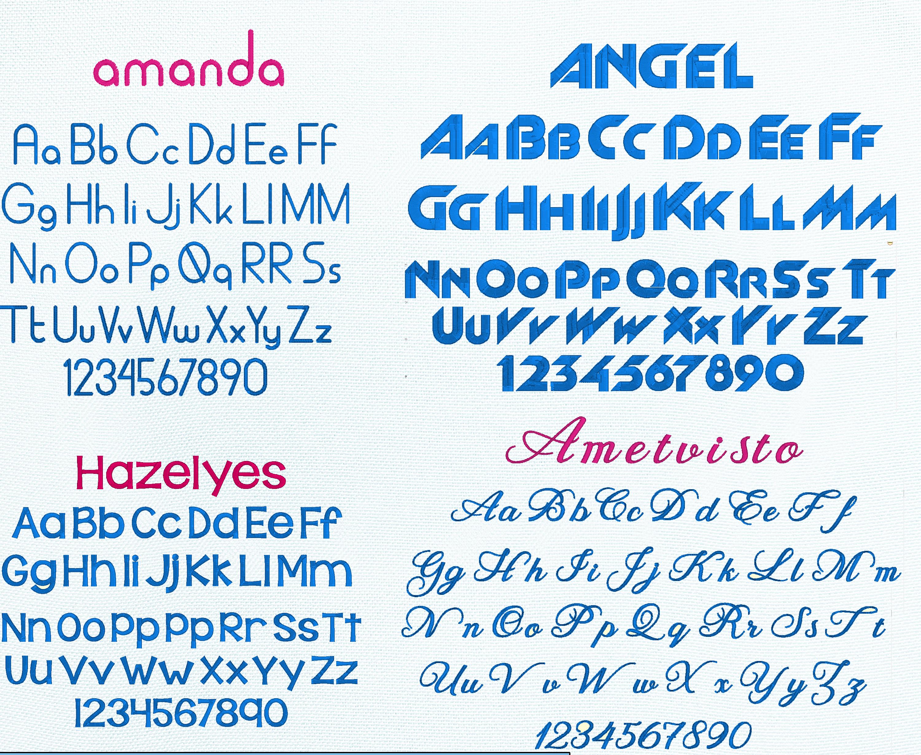 PES Embroidery Fonts. 20 Embroidery Fonts. Embrilliance PES Fonts ...