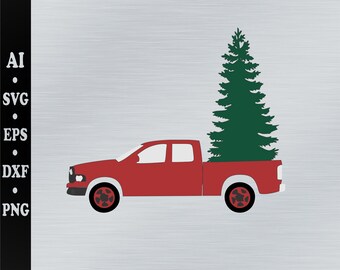 Chrismas truck svg. red chrismas truck svg.  Chrismas truck silhouette