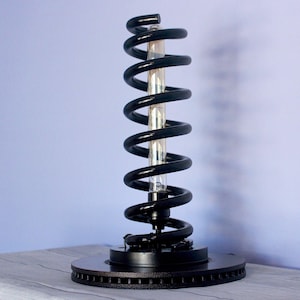 Upcycled Car Spring Lamp: Automotive Parts Decor