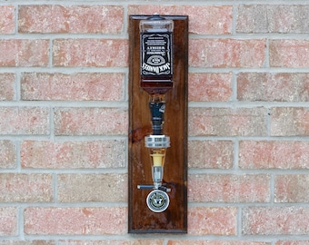 Jack Daniel's Wall Liquor Dispenser: Whiskey Home Bar | Wood shot display
