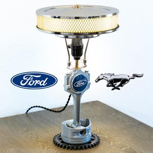 Ford Piston Lamp: Car Parts Decor & Automotive Enthusiast Gift