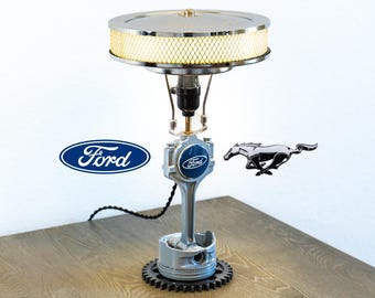 Ford Piston Lamp: Car Part Decor & Automotive Enthusiast Gift