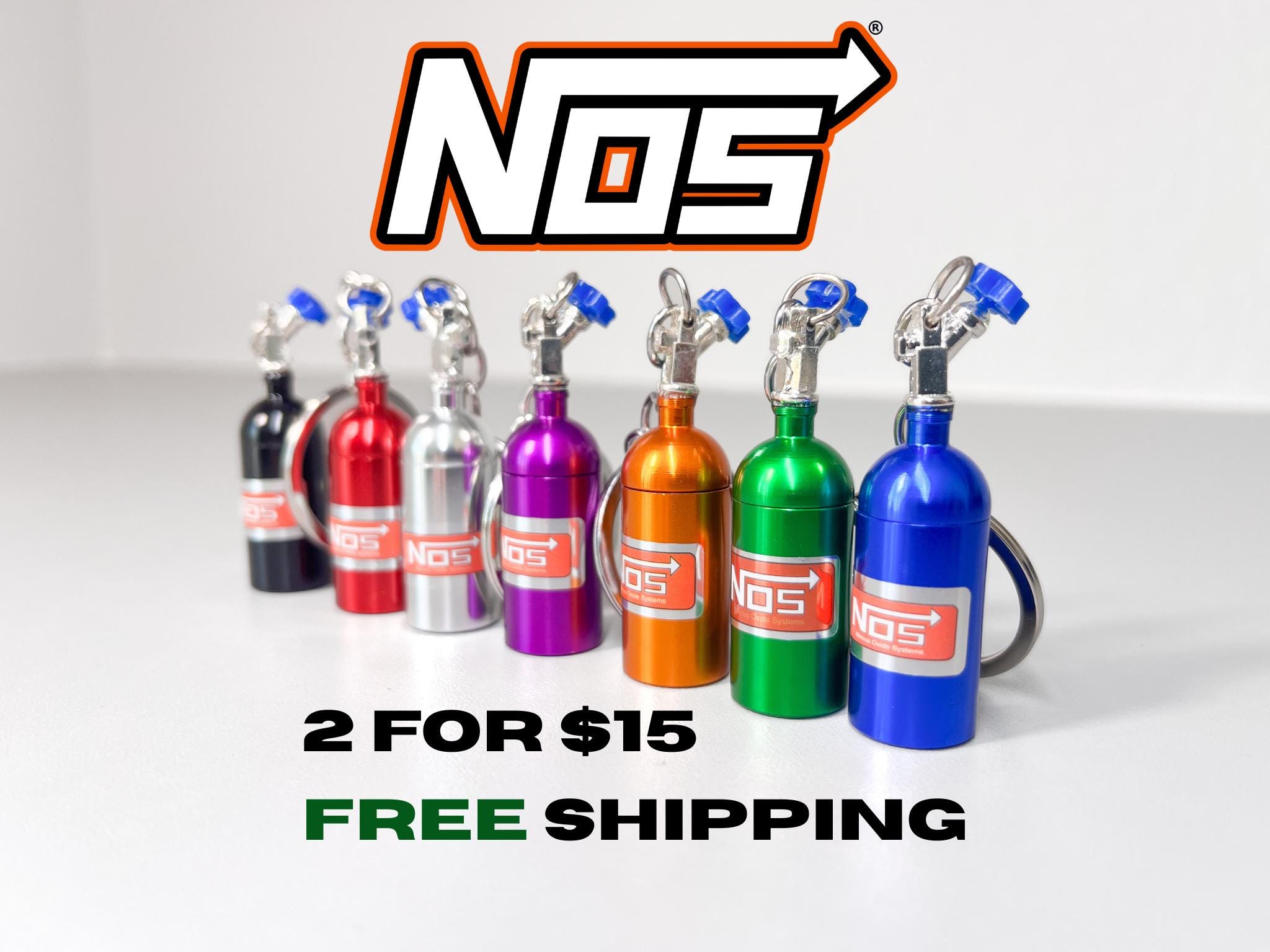 アクセサリー nono NOS Bottle Keychain Set (2): Automotive Keyring for Car Lovers