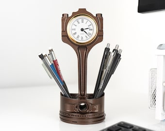 Ford Piston Clock: Car Part Office & Automotive Shop Decor