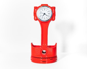 Chevrolet Piston Clock: Car Parts Decor & Automotive Office Art