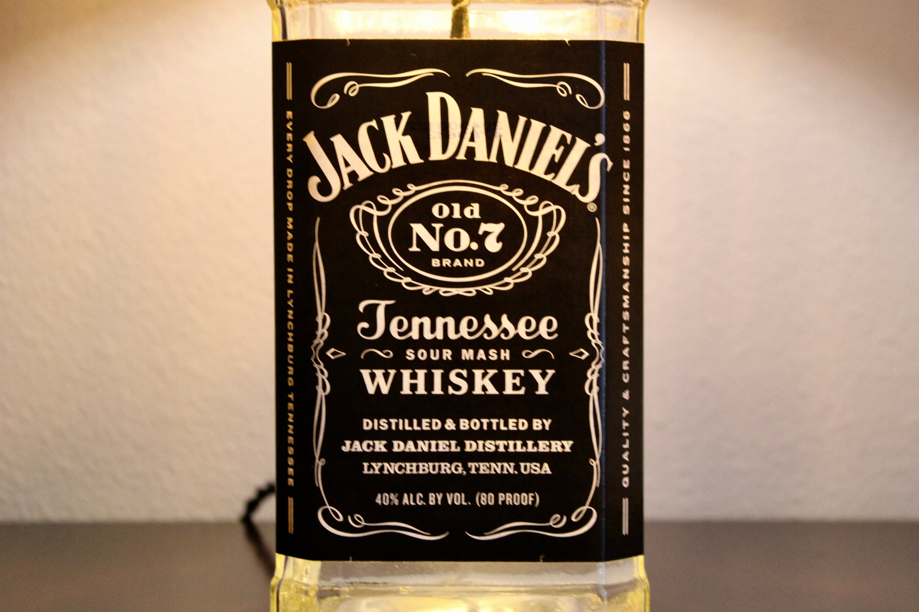 Jack Daniel's Lamp: Whiskey Bar Lighting & Liquor Bottle Decor - Etsy
