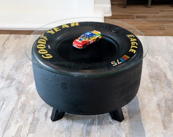 NASCAR 75 Anniversary Tire Coffee Table: Automotive Furniture & Racing Home Decor