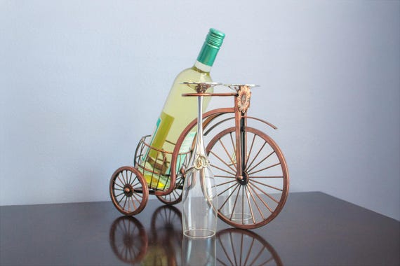 Metal Wine and Glass Holder: Bronze Finish Kitchen Display
