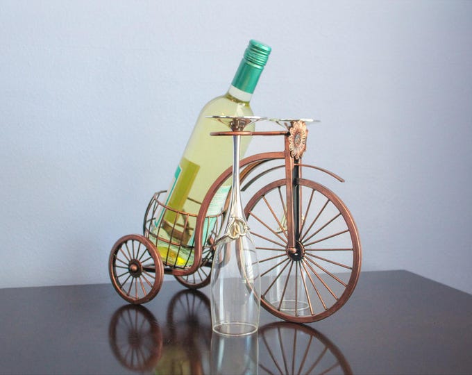 Metal Wine and Glass Holder: Bronze Finish Kitchen Display