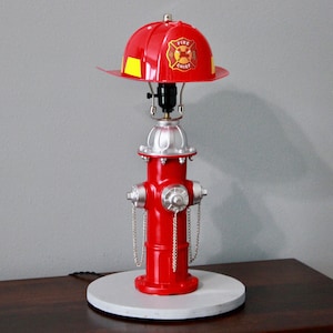 Firefighter Lamp / Firefighter Decor / Fire Decor