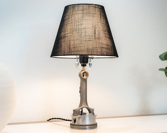 Piston Table Lamp: Automotive Parts Decor & Industrial Metal Lamp