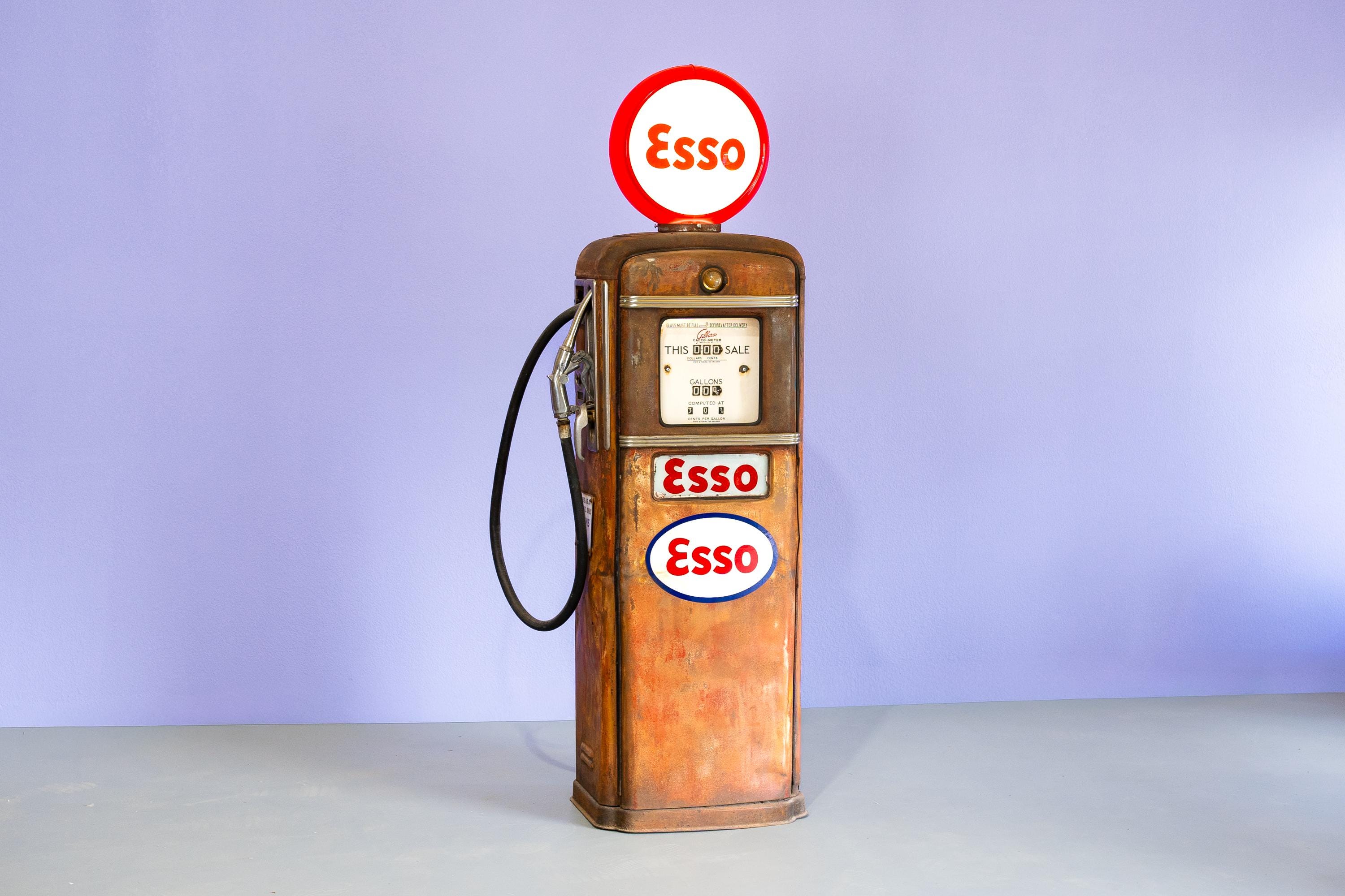 Vintage Esso Gas Pump - Man Cave Garage Decor | Automotive Display