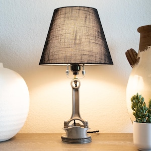 Piston Table Lamp: Automotive Parts Decor & Industrial Metal Lamp