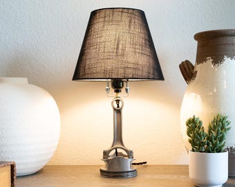 Piston Table Lamp: Automotive Part Decor & Industrial Metal Lamp