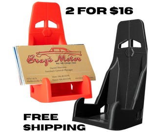 Racing Seat Card Holder & Phone Stand: Car Desk Accessory, Auto Office Gift