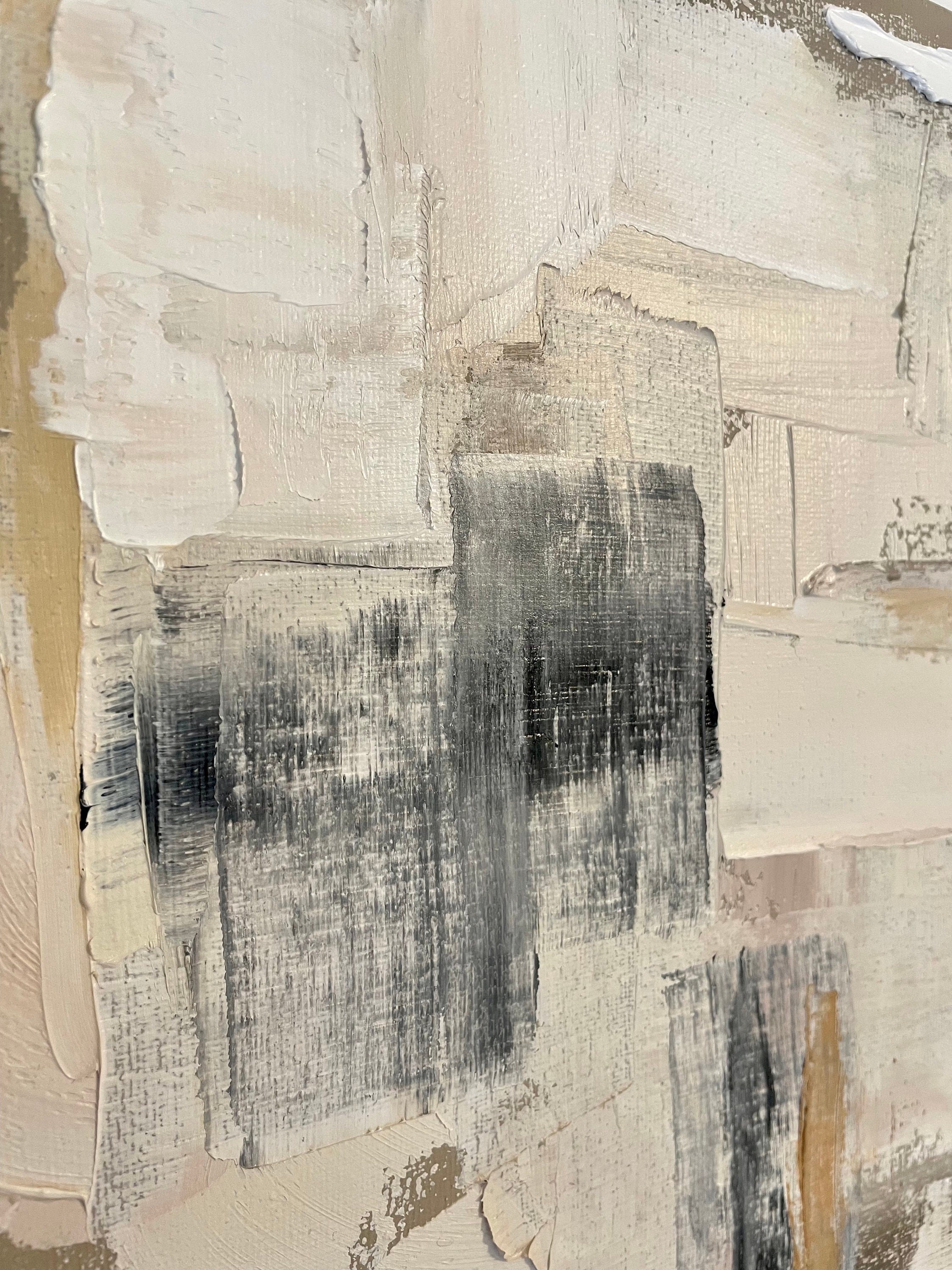 Abstract Original Art Taupe Wall Texture Oil Painting Mini Minimal ...