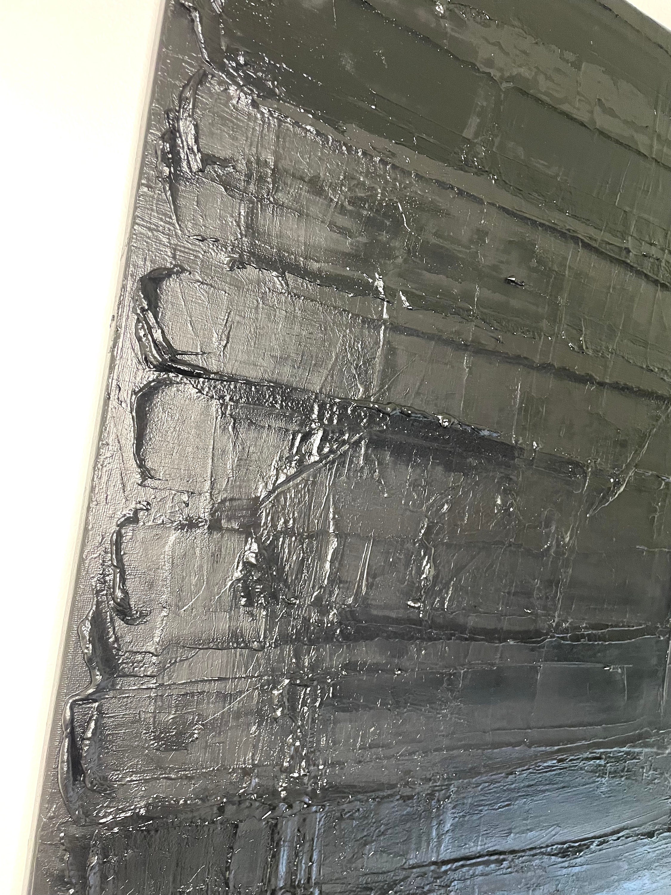 Darwinism Black Textured Wall Art Original Texture Oil Painting on