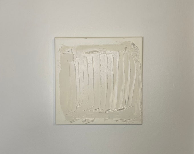 Fall Collection #7: Mini Minimal White Textured Original Art, Textured White Art, Original Abstract Art on Canvas