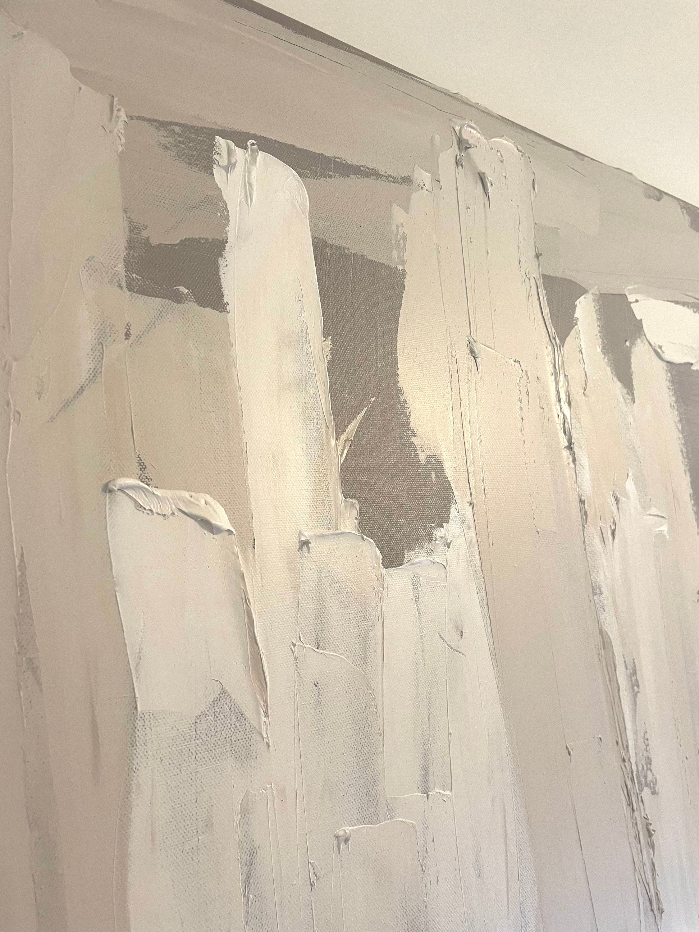 Original Large Abstract Art: Original Painting on Canvas, White