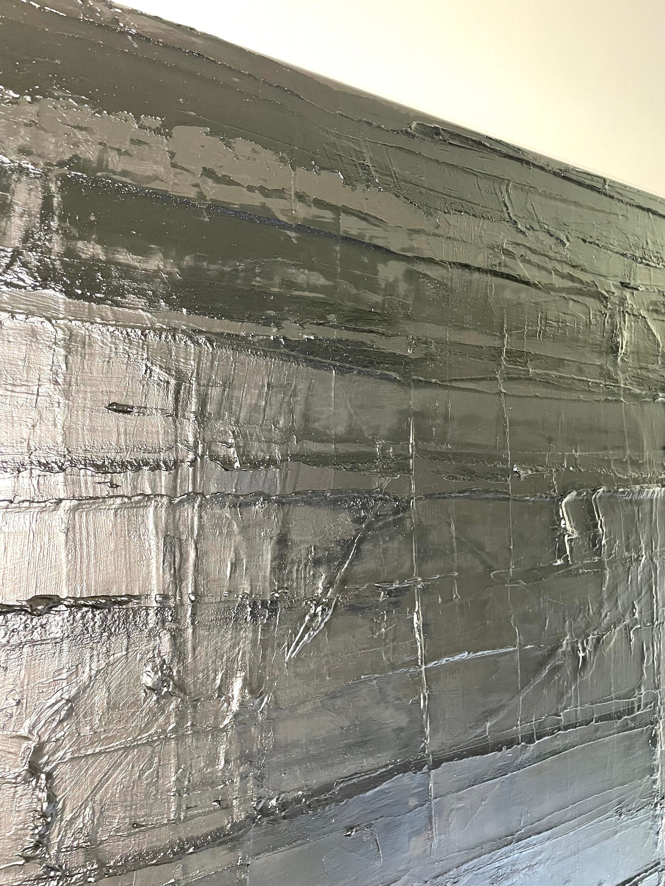 Darwinism Black Textured Wall Art Original Texture Oil Painting on