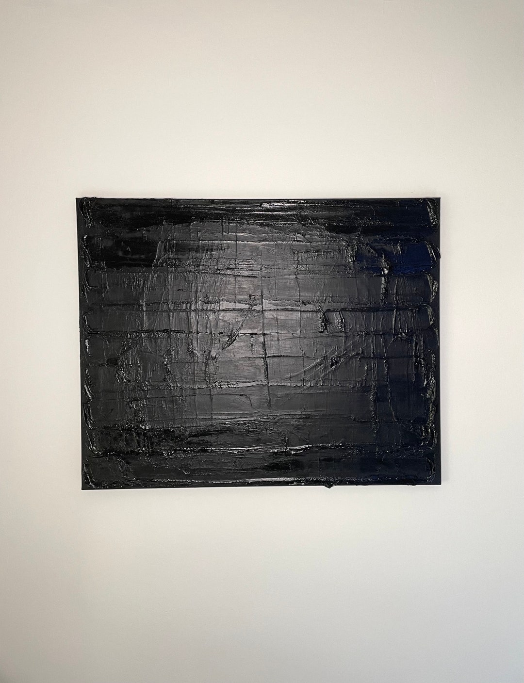 Darwinism Black Textured Wall Art Original Texture Oil Painting on