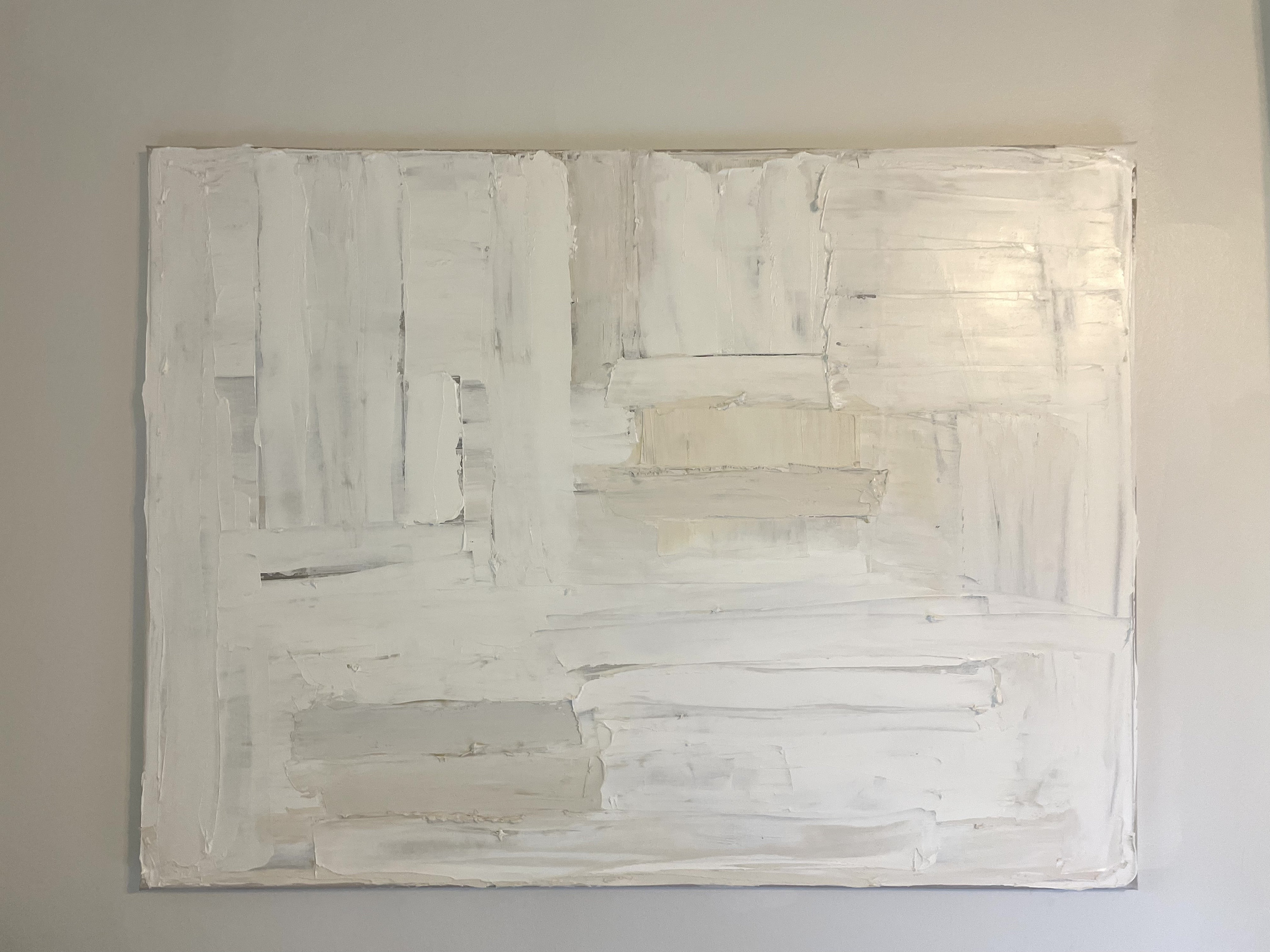 Large Canvas, White, Textured Original Painting Abstract Art, Minimal
