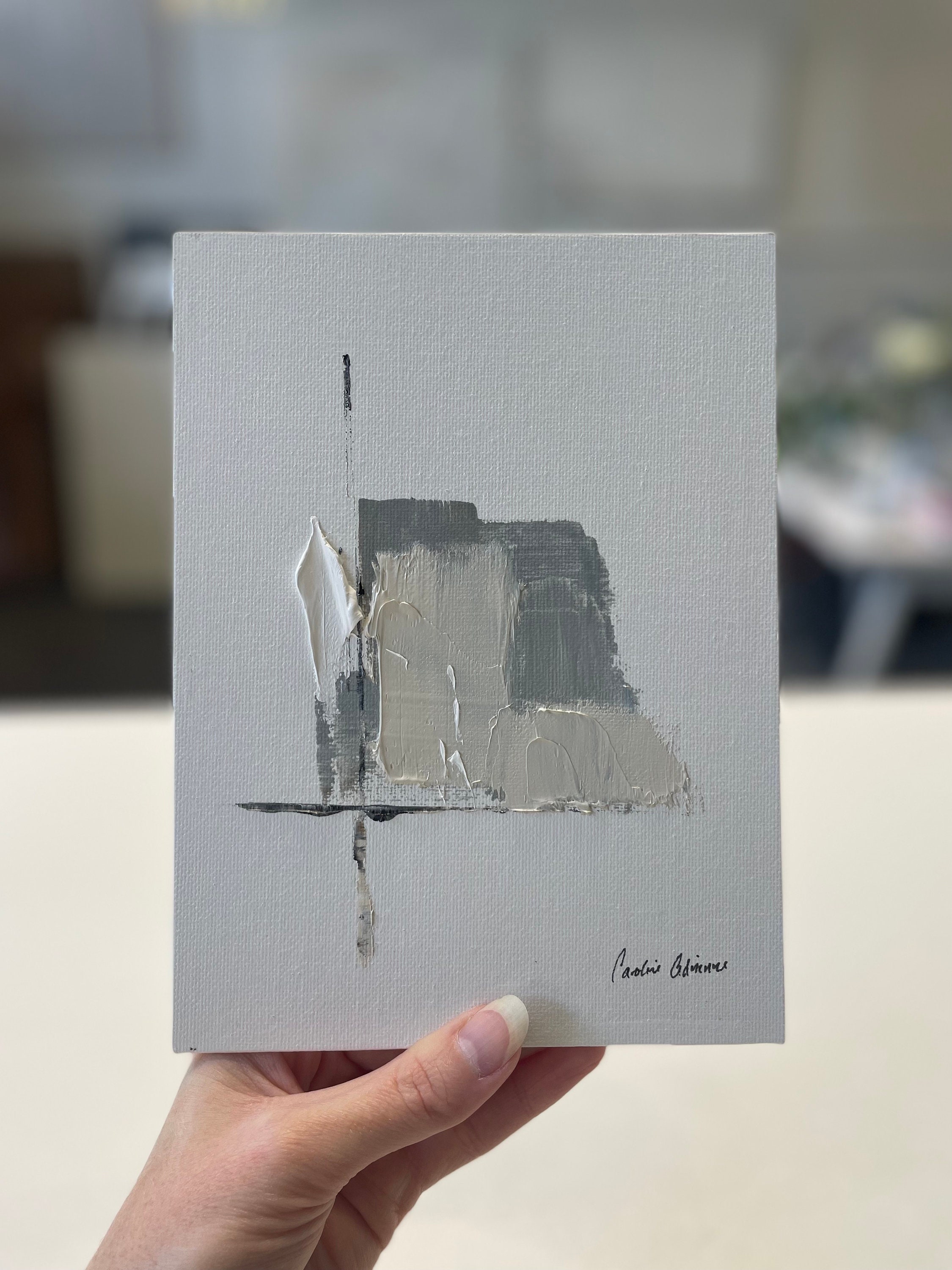 The Minis Original Abstract Painting Texture Wall Art Beige Etsy