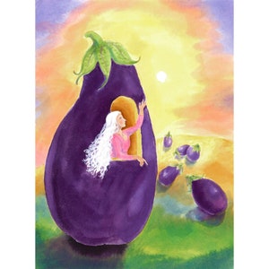 Cartes de voeux, oeuvre d'art aubergine, carte de correspondance vierge, cartes de 5 x 7 po. une fois pliées, carte de correspondance stationnaire