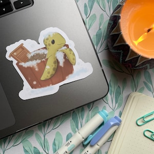 Wasserij schildpad vinyl sticker | Matte vinylsticker | Glanzende vinylsticker