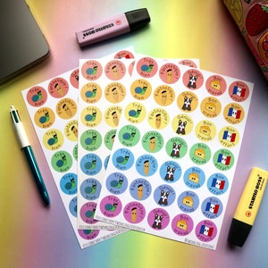 210 x Französisch Lehrer Aufkleber | MFL Lehrer Sticker