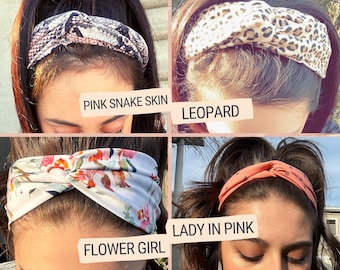 2 for 15/Twisted Turban Headbands/Patterned/Flowers/Jungle/Leopard/Hearts/Floral