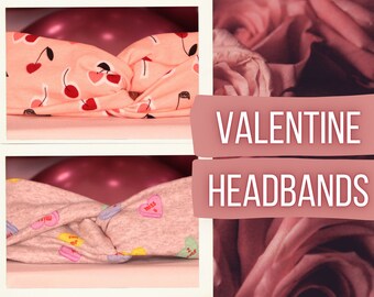Valentine Twisted Turban and Bow Headbands/Cherry/Candy/Hearts/Candies/Gift