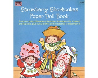 Vintage Paper Dolls Strawberry Shortcake c. 1982 Clip Art Ephemera PDF Instant Download