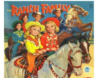 Vintage Paper Dolls, The Ranch Family, Cowgirl Cowboy Western Clothes Vintage Ephemera Clip Art PDF Instant Download