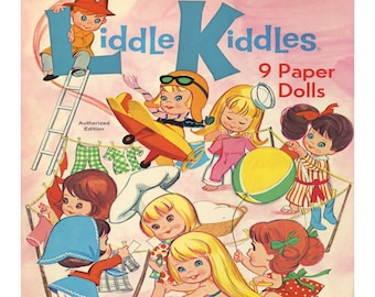 Vintage Paper Dolls Liddle Kiddles c. 1967 Cut Out Paper Dolls Dress Up Dolls eBook Vintage Clip Art Paper Ephemera PDF Digital Download