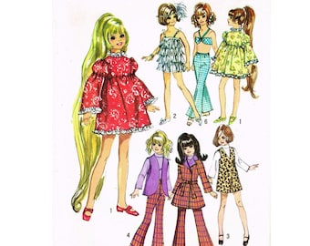 17-1/2" Crissy Grow Hair Doll Clothes Pattern Simplicity 8519 Vintage Pattern for Tressy, Kerry Vintage Pattern I'll Mail To You