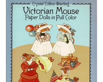 Vintage Paper Dolls Victorian Mouse c. 1986 Includes 4 Dolls, 15 Pages Clothes & Accessories Vintage Clip Art Paper Ephemera PDF Download