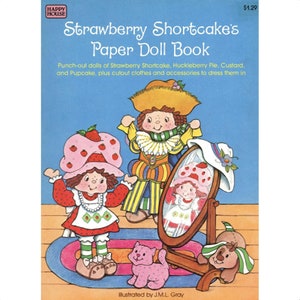 Vintage Paper Dolls Strawberry Shortcake c. 1982 Clip Art Ephemera PDF Instant Download