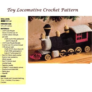 Train Engine Crochet Pattern Locomotive Train Vintage Crochet Pattern PDF Digital Download image 3