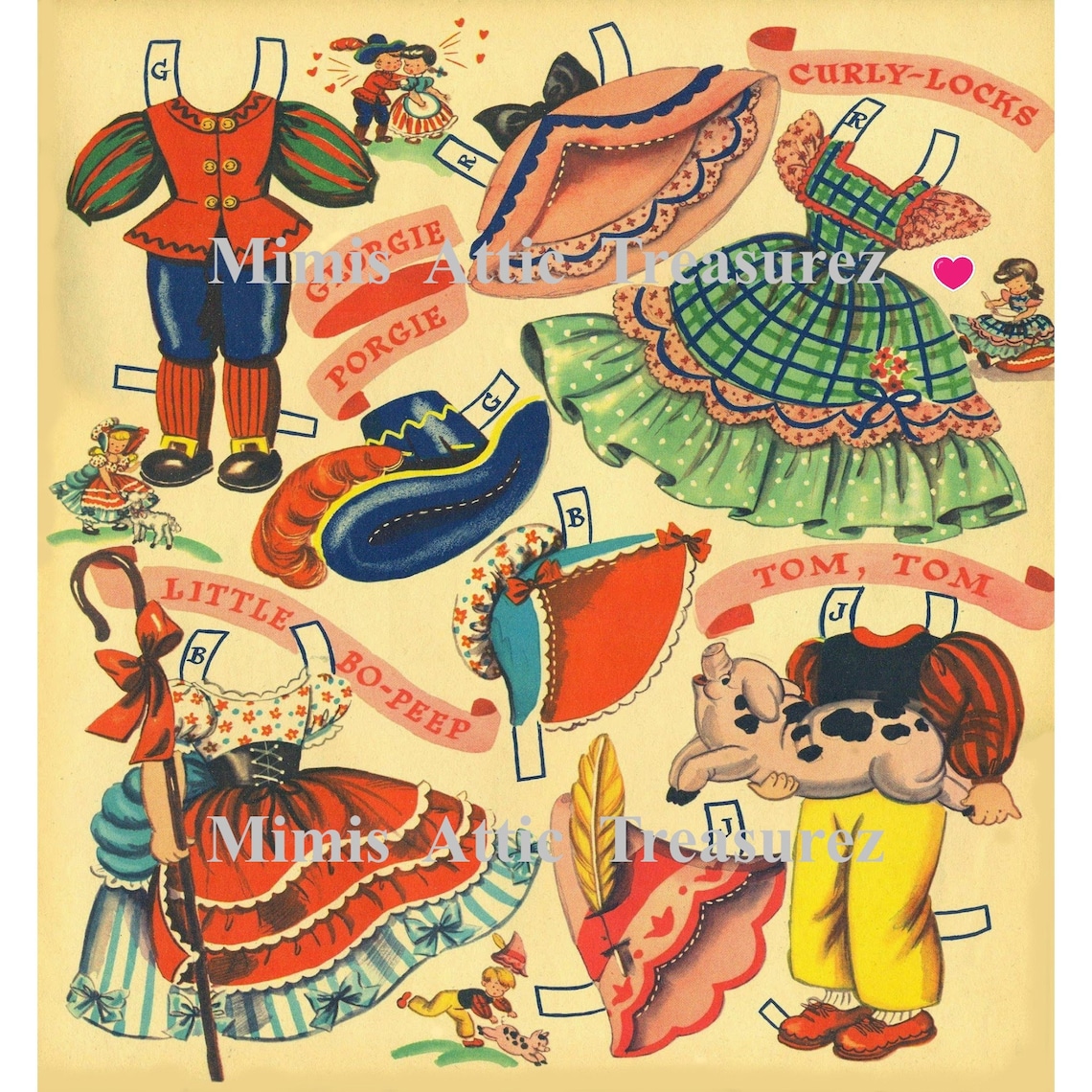 Vintage Paper Dolls Dolls From Storyland C. 1948 Storybook Etsy