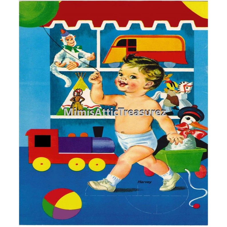 Vintage Paper Dolls nursery C. 1963 Baby Doll & Etsy