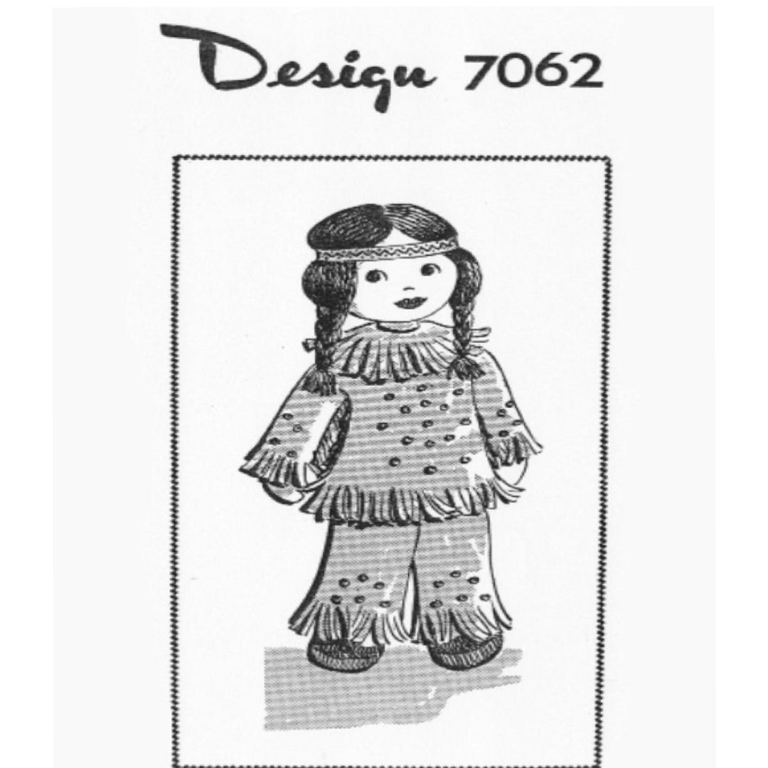 15 Indian Doll &amp; Indian Doll Clothes Vintage Pattern Design 7062 PDF ...