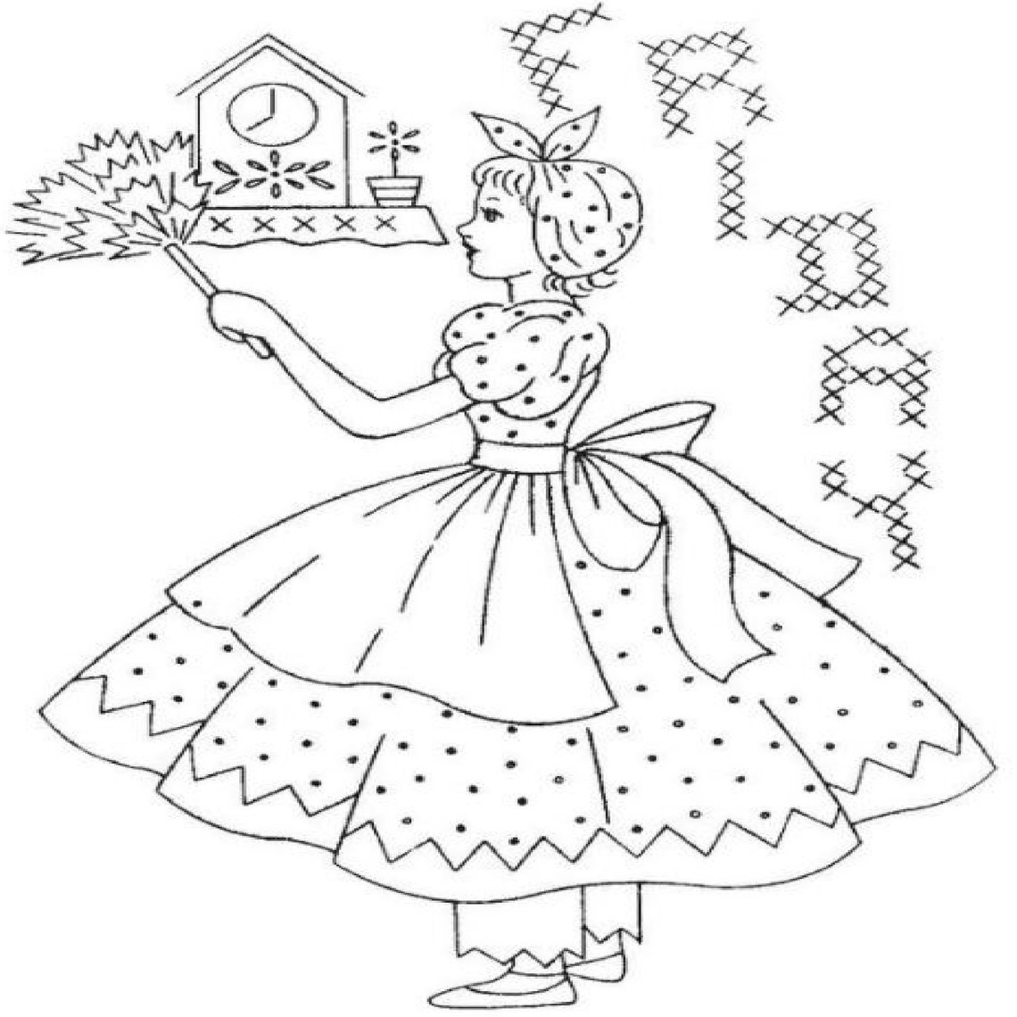 Girls Embroidery Pattern 61 PDF Motifs Etsy